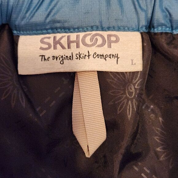 SKHOOP Quilted Insulated Mini Skirt, Deep Lake Blue, Winter Activewear Sz L - Picture 4 of 10